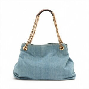 Gucci Denim Soho Chain Bag Blue Tote